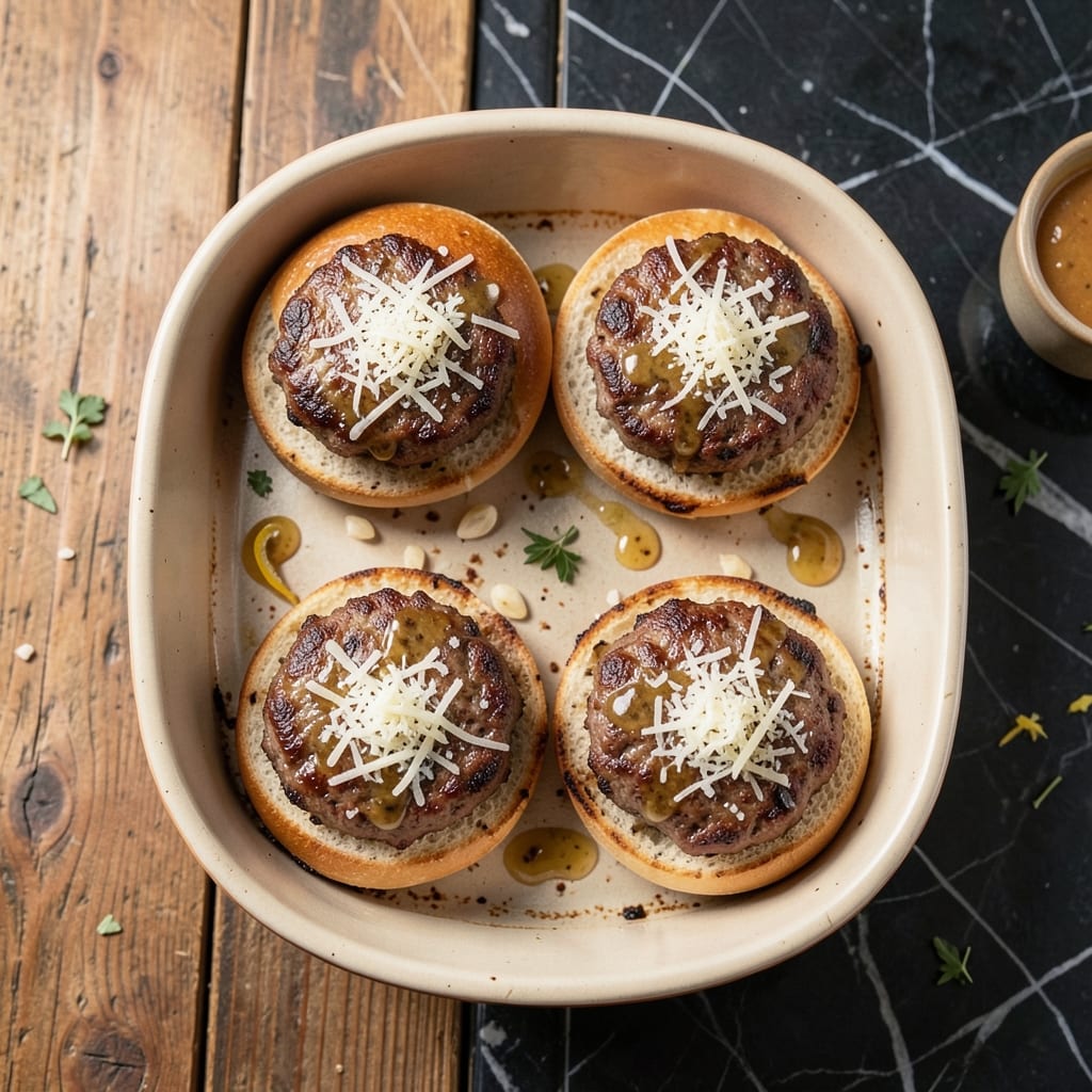 Baked Beef Sliders Recipe: Juicy Mini Burgers With Crispy Parmesan Crowns
