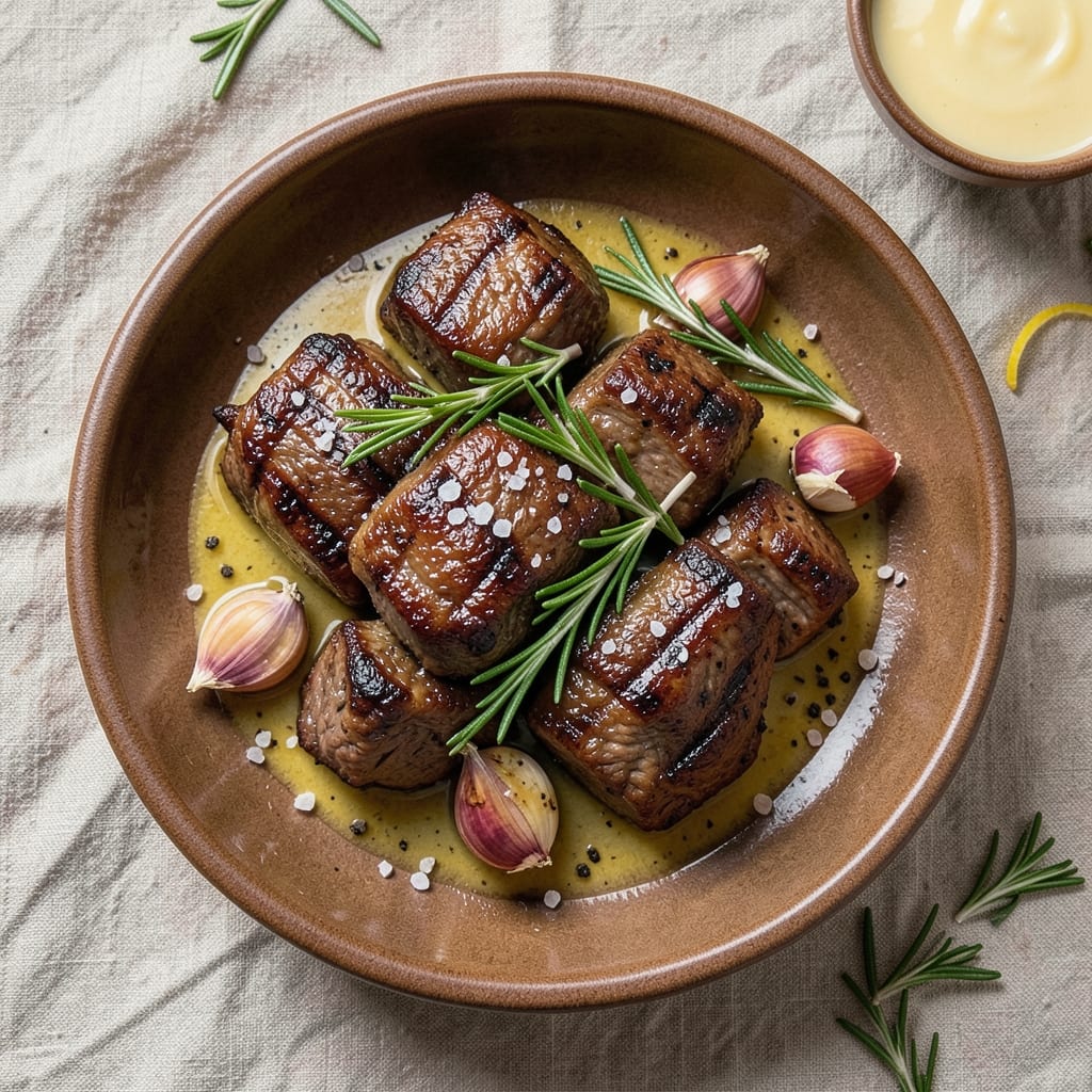 Angus Beef Chunks Recipe: Smoky Garlic Butter Crust With Tender Cores