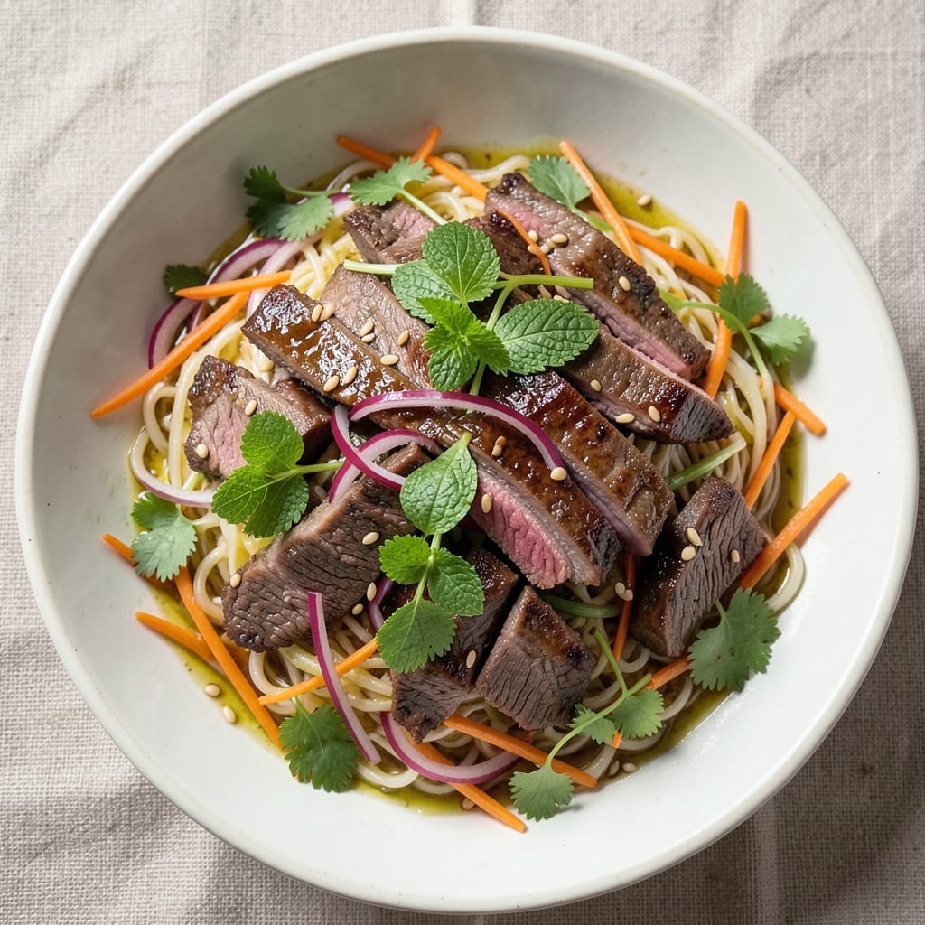 Authentic Vietnamese Beef Salad Recipe: Lemongrass-Lime Zing with Crispy Rice Noodles