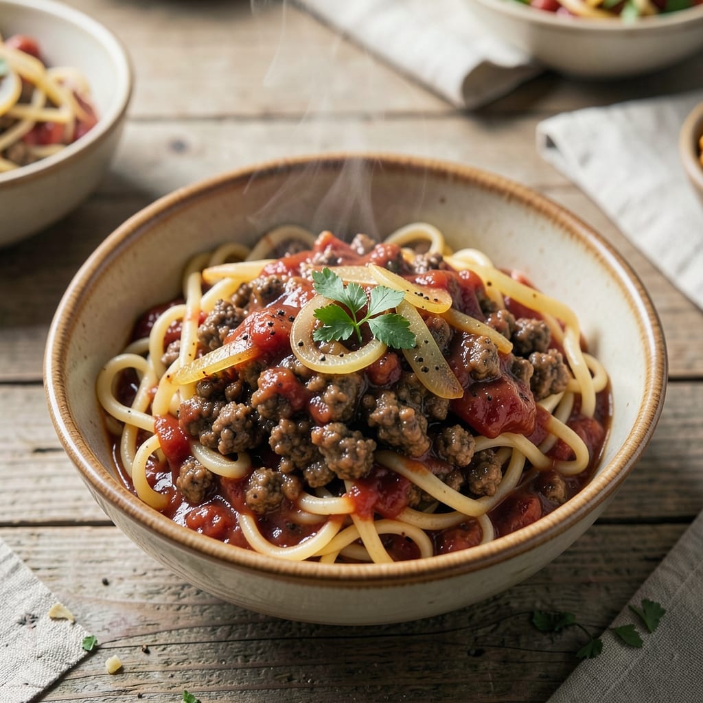 Amish Ground Beef and Noodles Recipe: Savory Brown Gravy Over Egg Noodles
