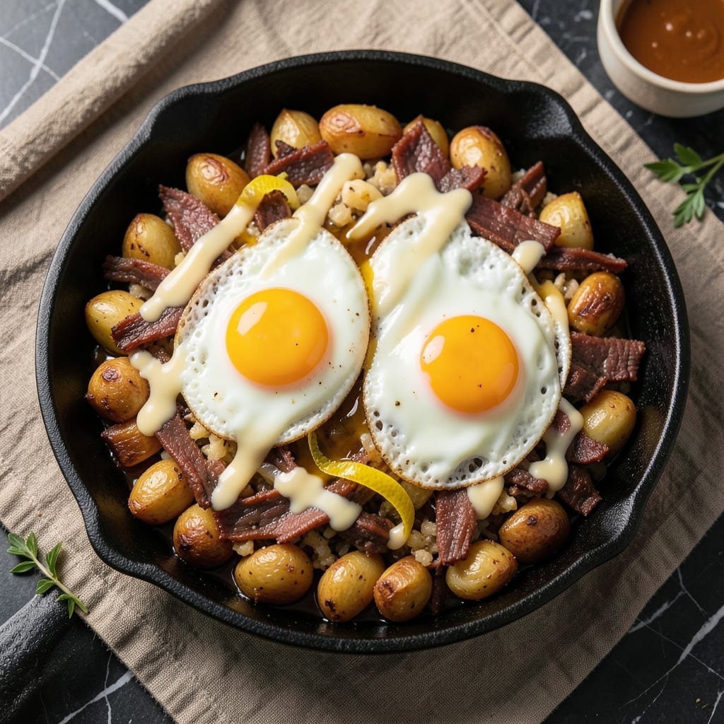 Baked Corned Beef Hash and Eggs Recipe: Crispy Potato Crunch Meets Savory Breakfast