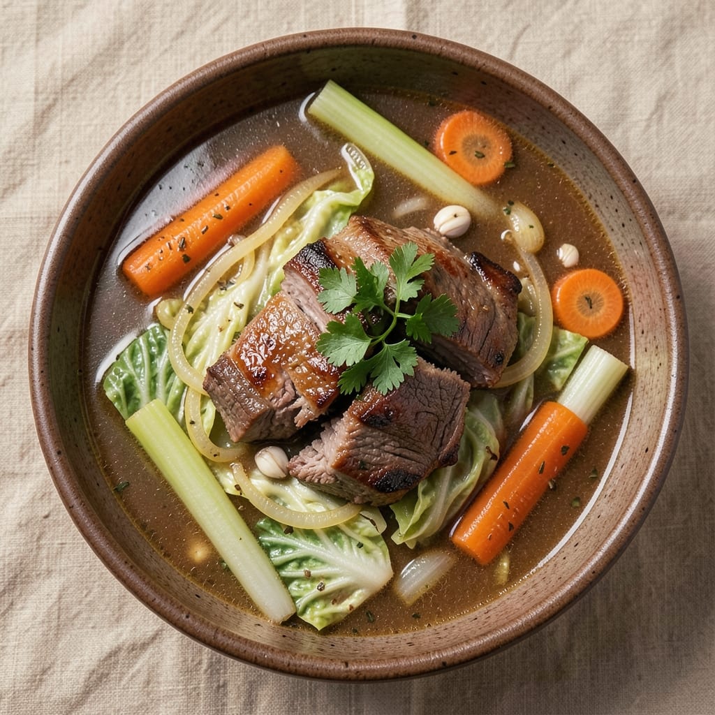 Award Winning Vegetable Beef Soup Recipe with Cabbage: Deep Umami Simmer for Hearty Weeknights