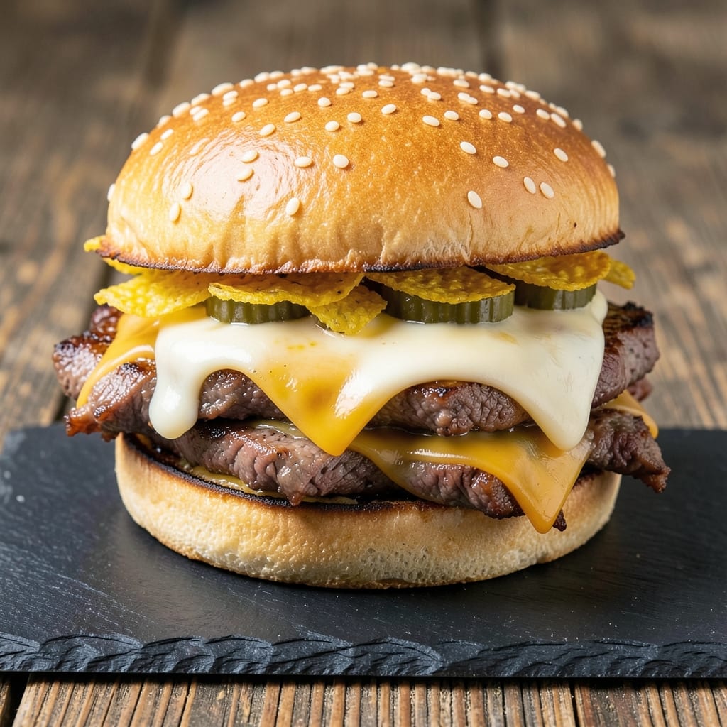 Arbys Roast Beef and Cheddar Cheese Sandwich Recipe: Toasted Bun Crunch with Melted Cheese Layers
