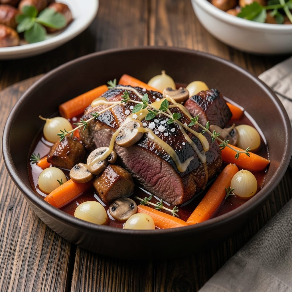 Auguste Escoffier's Beef Bourguignon Recipe: Deep Wine-Reduced Velvety Richness