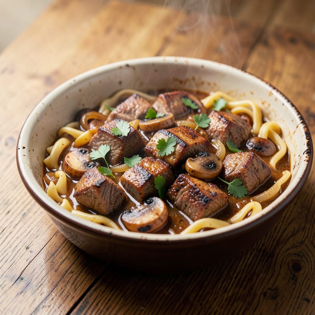 Authentic German Beef Stroganoff Recipe: Paprika-Kissed Mushroom Cream Magic