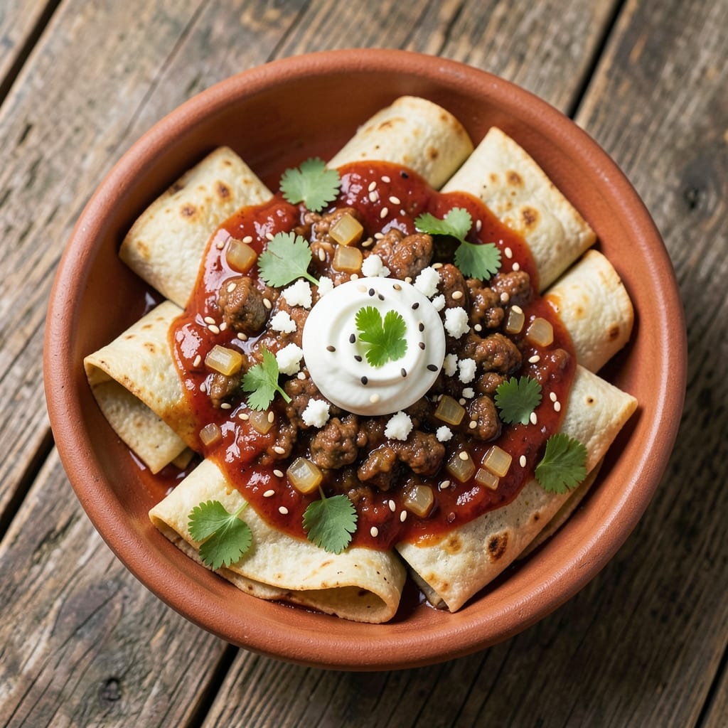 Authentic Ground Beef Enchiladas Recipe: Smoky Tortilla-Wrapped Tenderness with Chipotle Cream