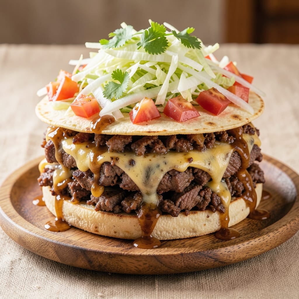 Chunky Beef Mexican Sandwich Recipe: Smoky Chipotle-Cumin Crust With Juicy Layers