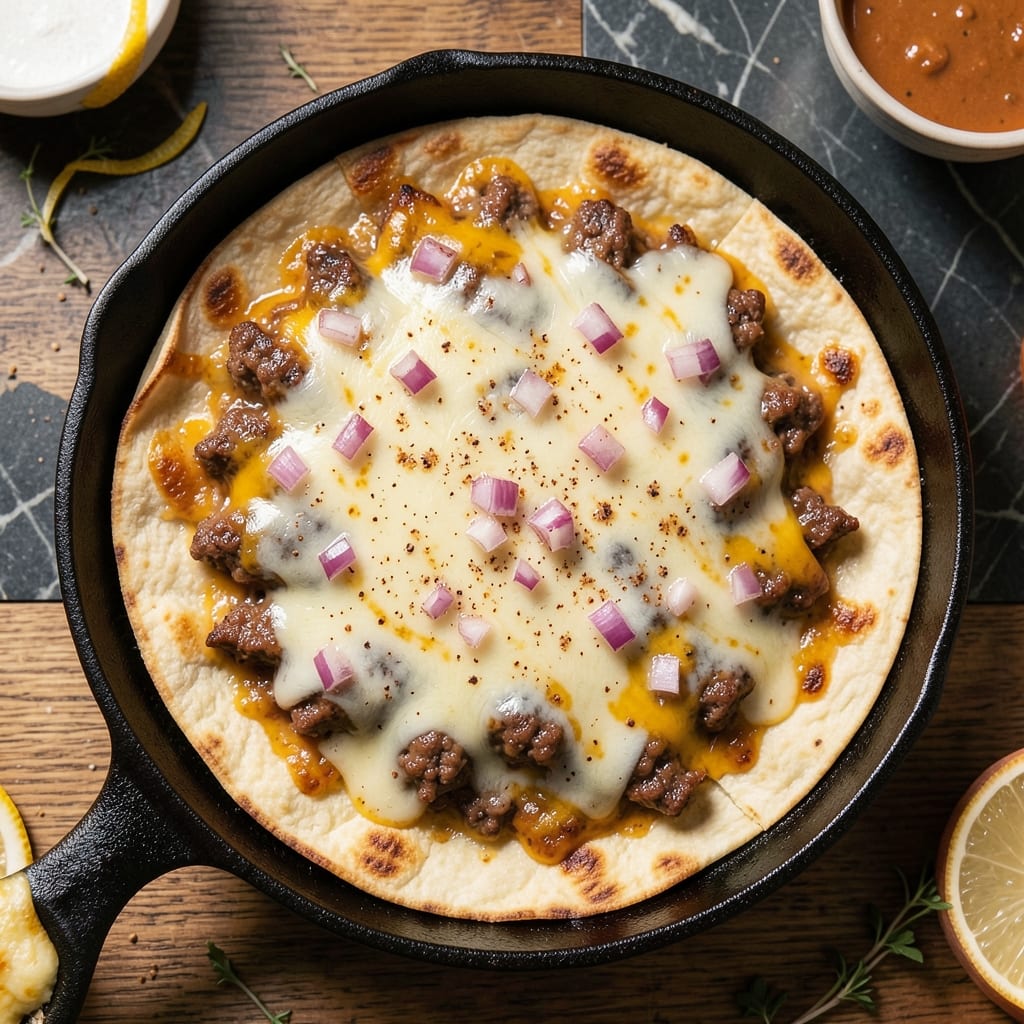 Baked Beef Quesadilla Recipe: Cheesy Crust and Caramelized Beef Magic