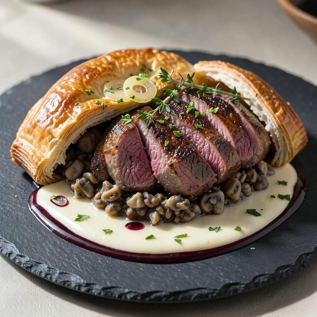 Alvin Zhou's Beef Wellington Recipe: Puff Pastry Perfection with Mushroom Duxelles
