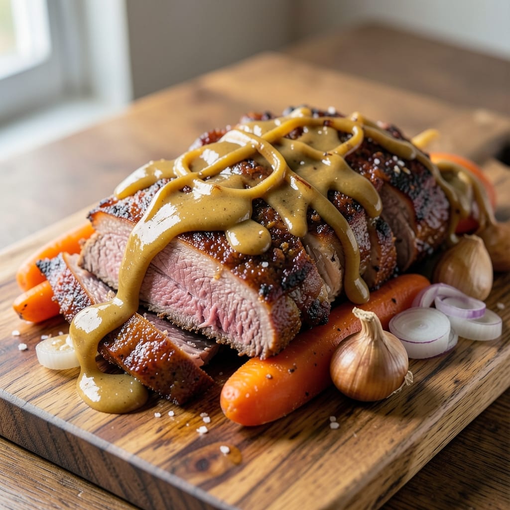 Baked Corned Beef Recipe with Mustard: Crispy Crust and Spiced Potato Harmony