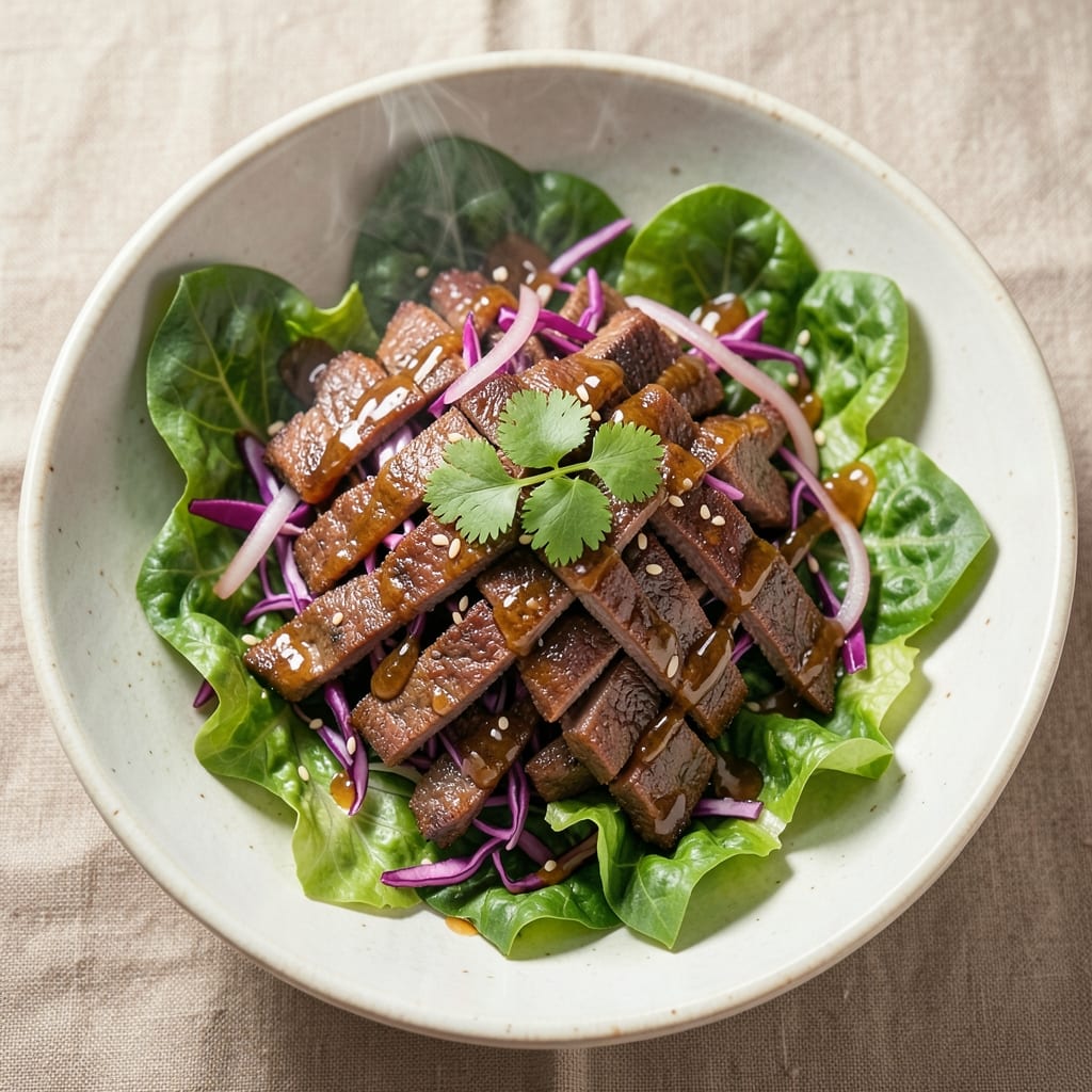 Asian Crispy Beef Salad Recipe: Wok-Seared Crunch With Tangy Peanut Glaze