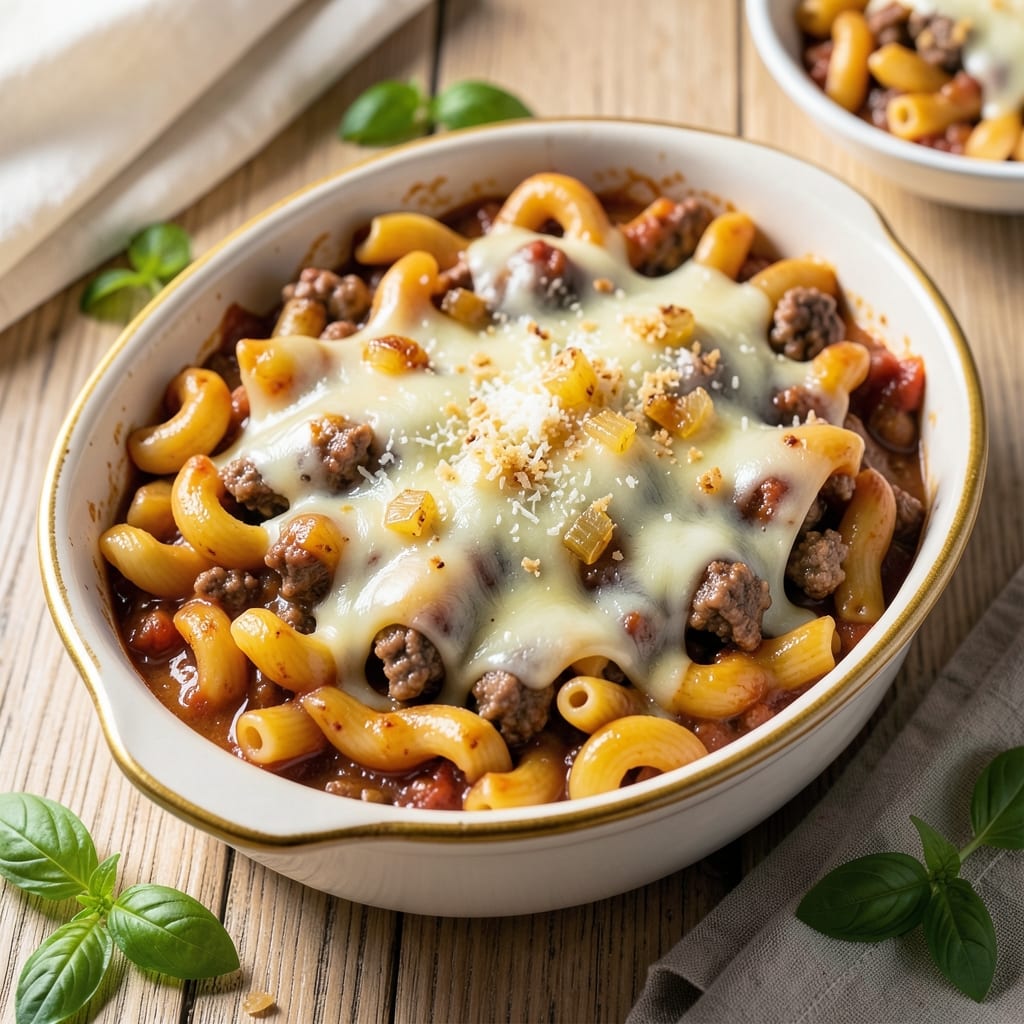 Baked Beef Macaroni Recipe: Cheesy Crisp-Top Comfort One-Pan