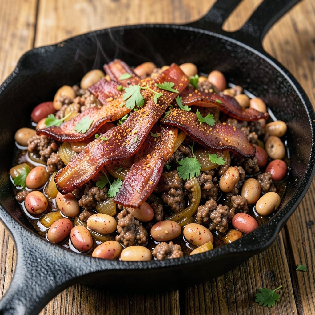 Beans Bacon Ground Beef Recipe: Smoky-Spiced One-Pot Heartiness