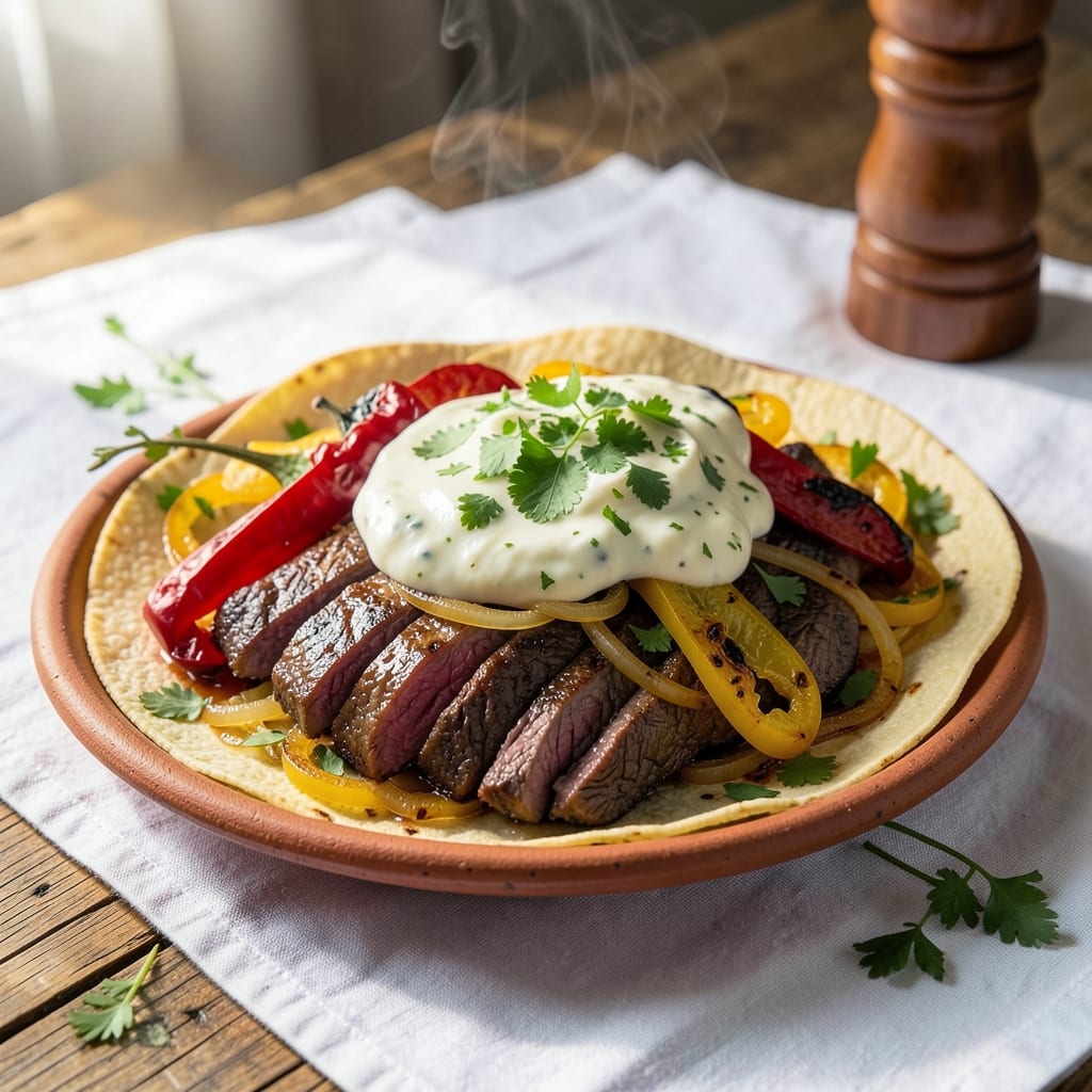Authentic Mexican Beef Fajita Recipe: Sizzling Skirt Steak with Charred Peppers