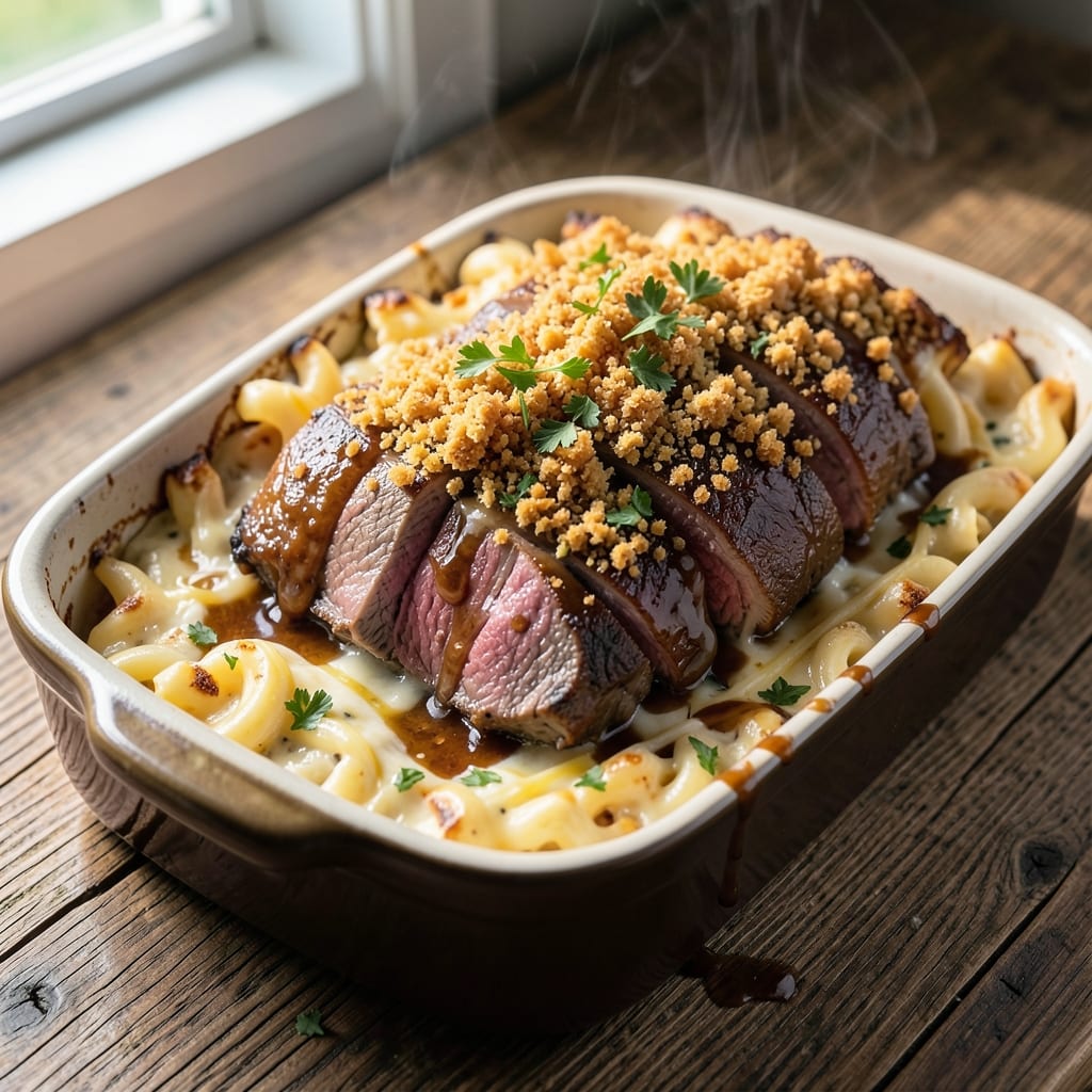 Baked Mac and Cheese with Beef Recipe: Deep-Dish Comfort with Savory Meat Bites