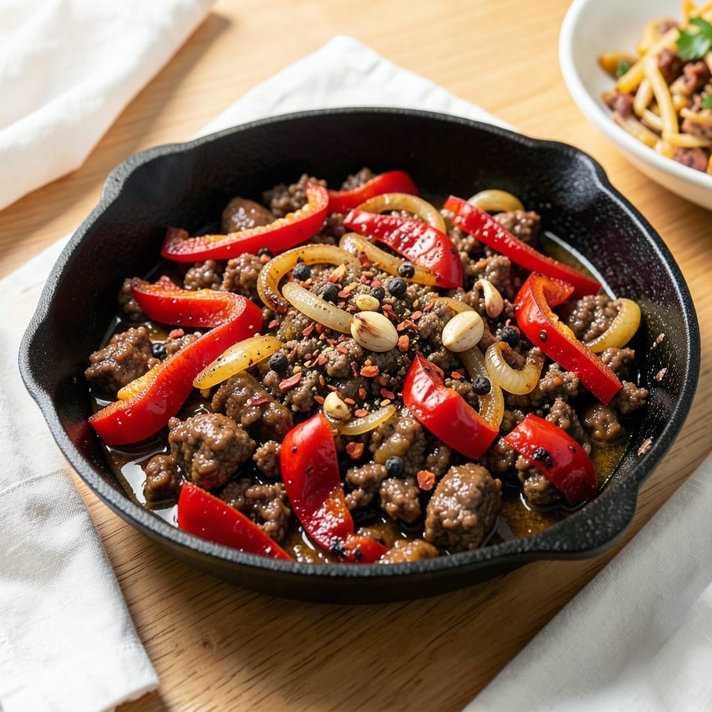 Ground Beef Pepper Recipe: One-Pan Spiced Crust and Juicy Centers