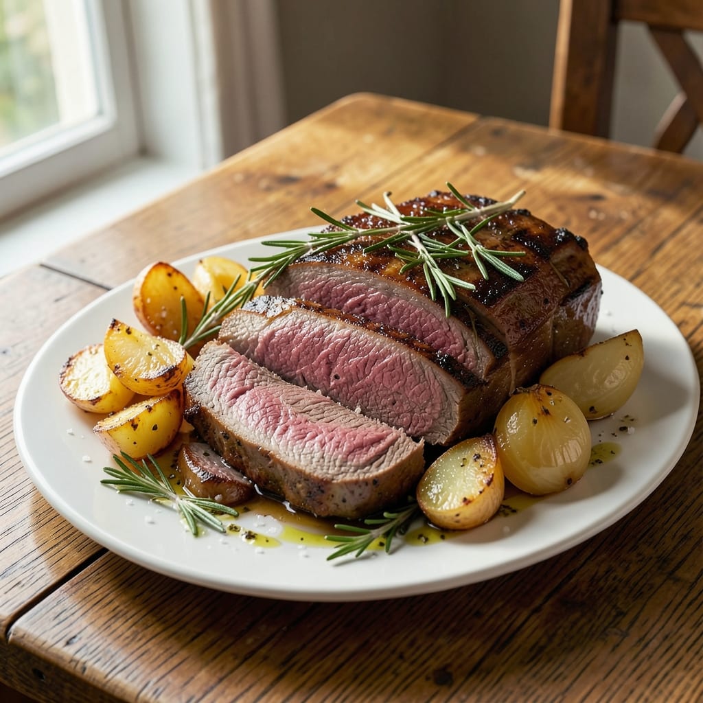 America's Test Kitchen Beef Top Loin Roast With Potatoes Recipe: Perfectly Pink Center and Crispy Potatoes