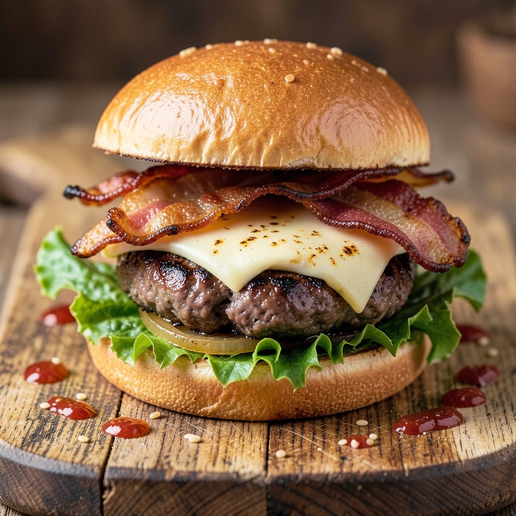 Bacon and Beef Burger Recipe: Smoky Crispy Edges with Juicy Double Meat
